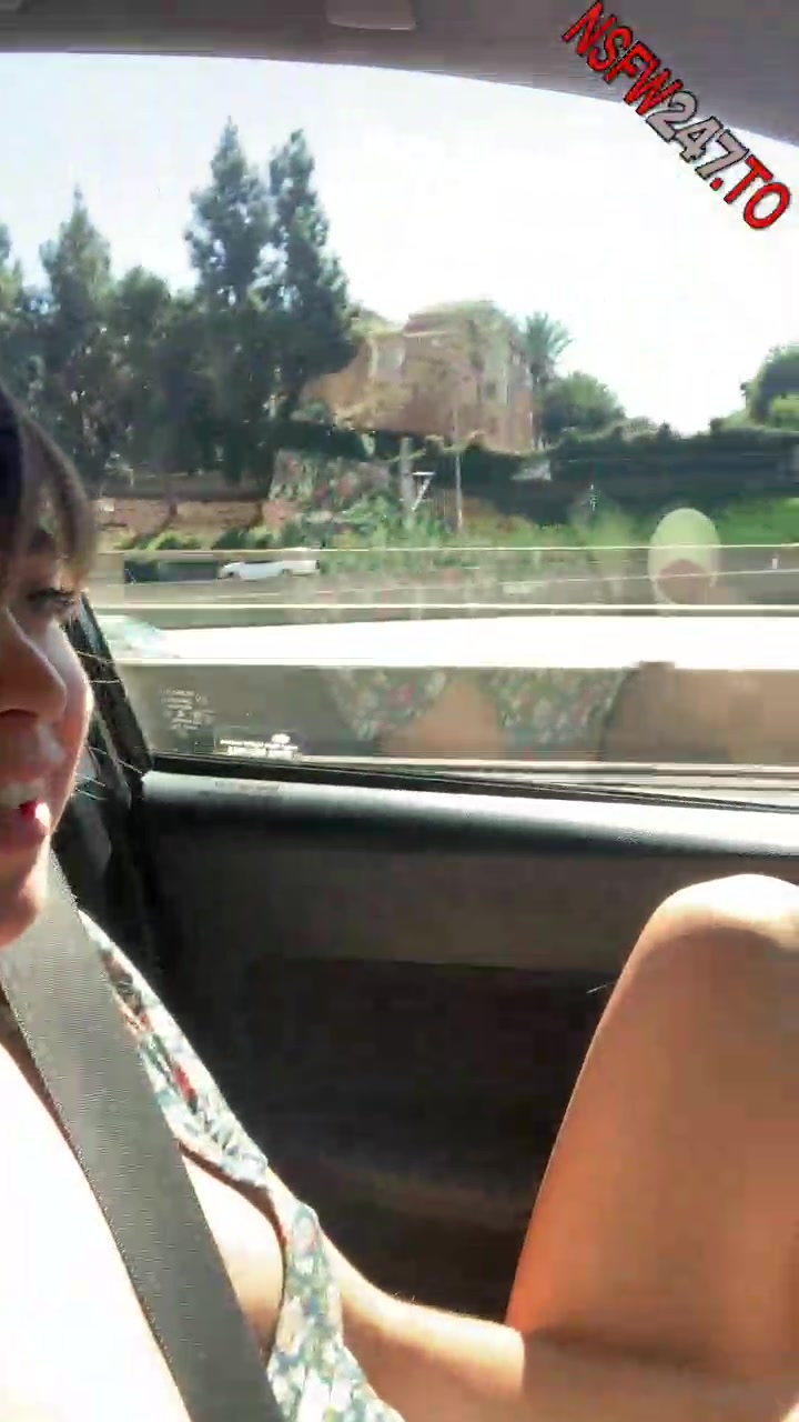 Riley Reid pussy flashing while driving onlyfans porn videos