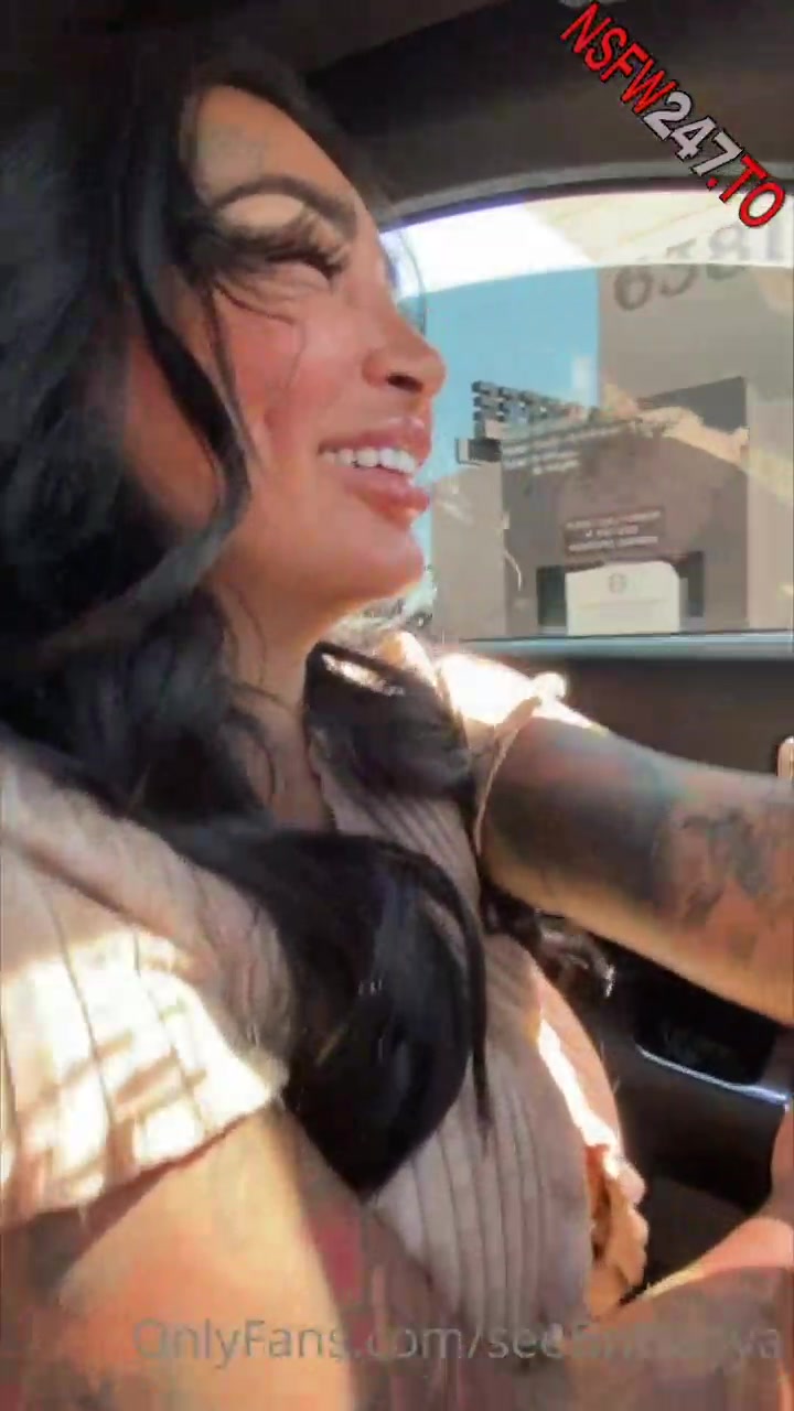 Brittanya Razavi public parking lot playing in car porn videos