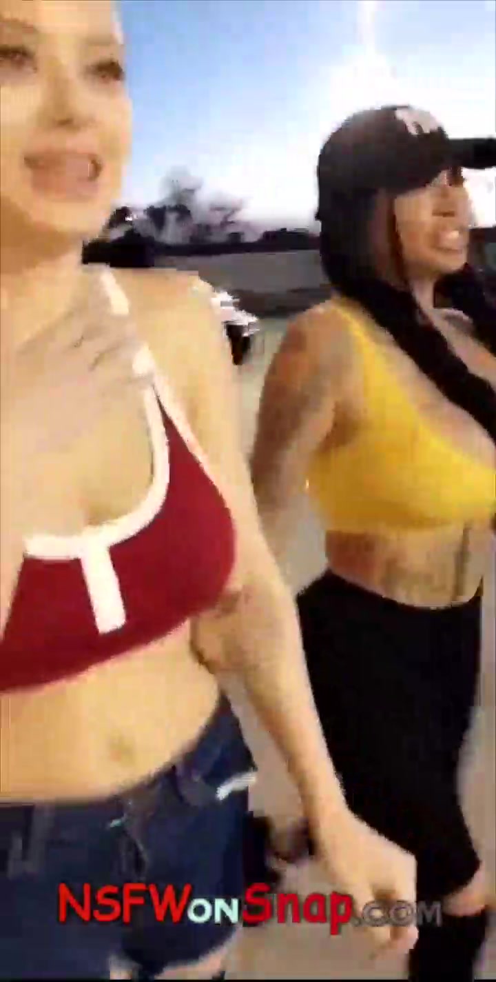 Lana Rhoades with friend public flashing snapchat premium porn videos