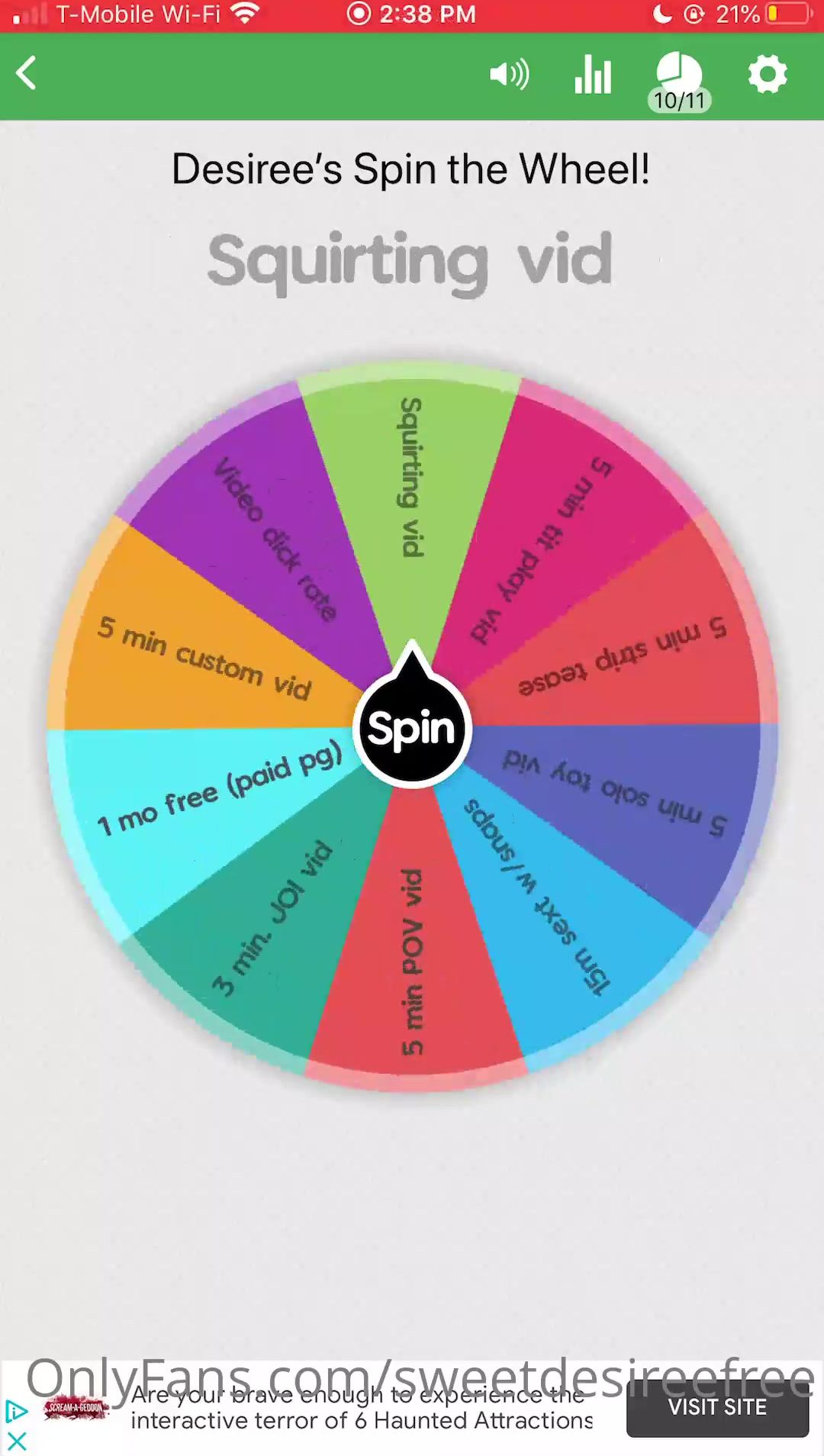 sweetdesireefree spin the wheel 1 spin 5 3 spins 10 i ll scr xxx onlyfans porn videos