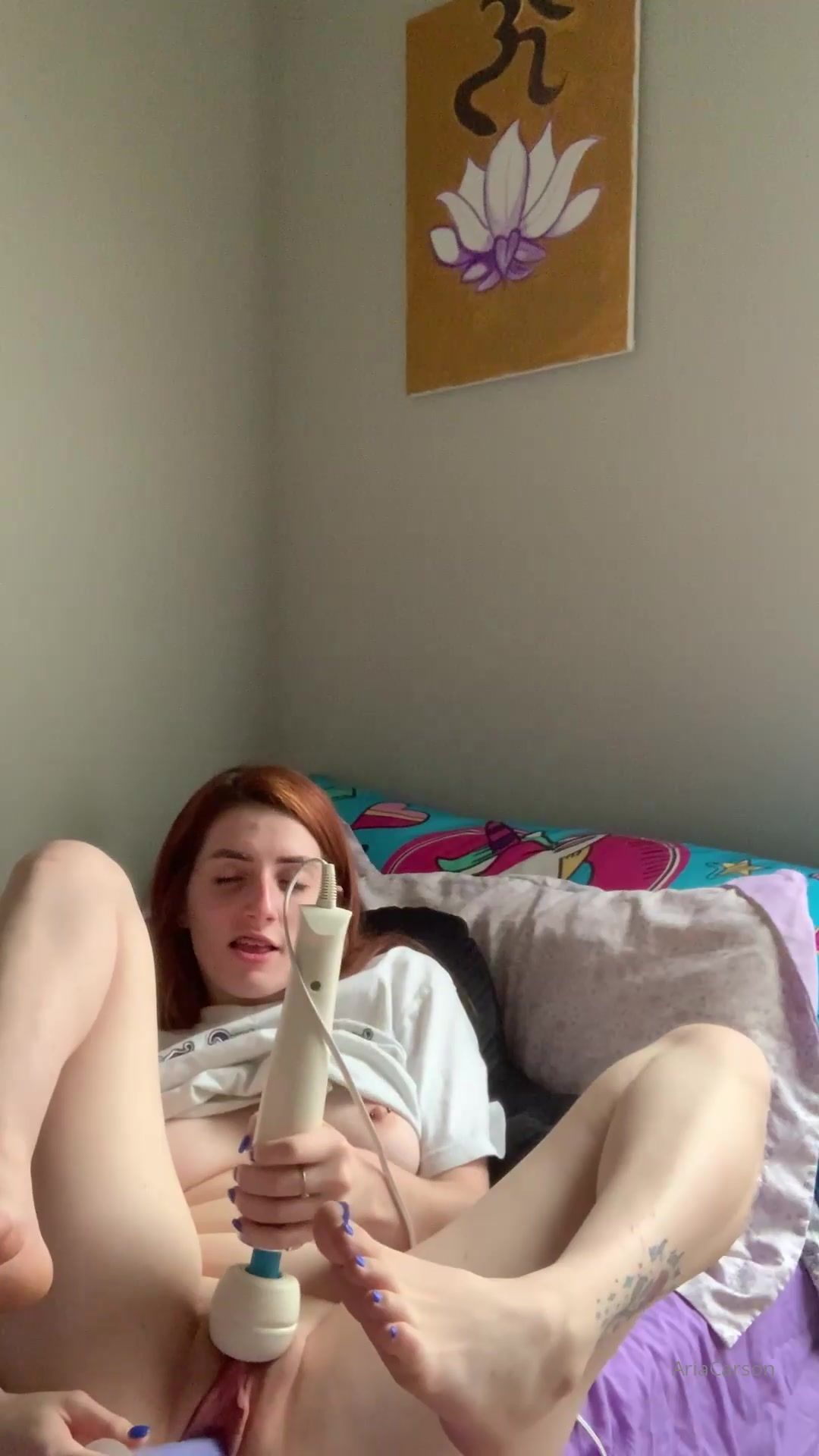 ariaxcarson edging my pussy with my wand plug in vibrator letting xxx onlyfans porn videos