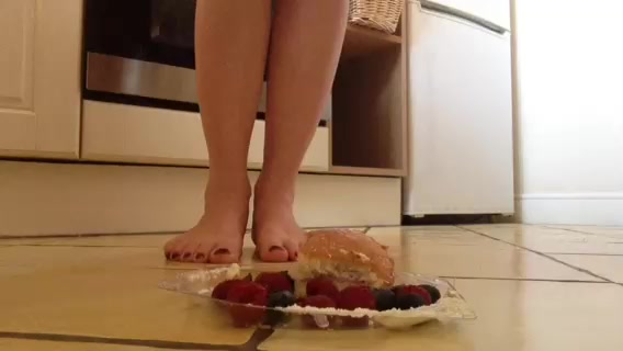 Brook Logan Cake & Fruit Crushing With Feet - FootFetish Cam Videos