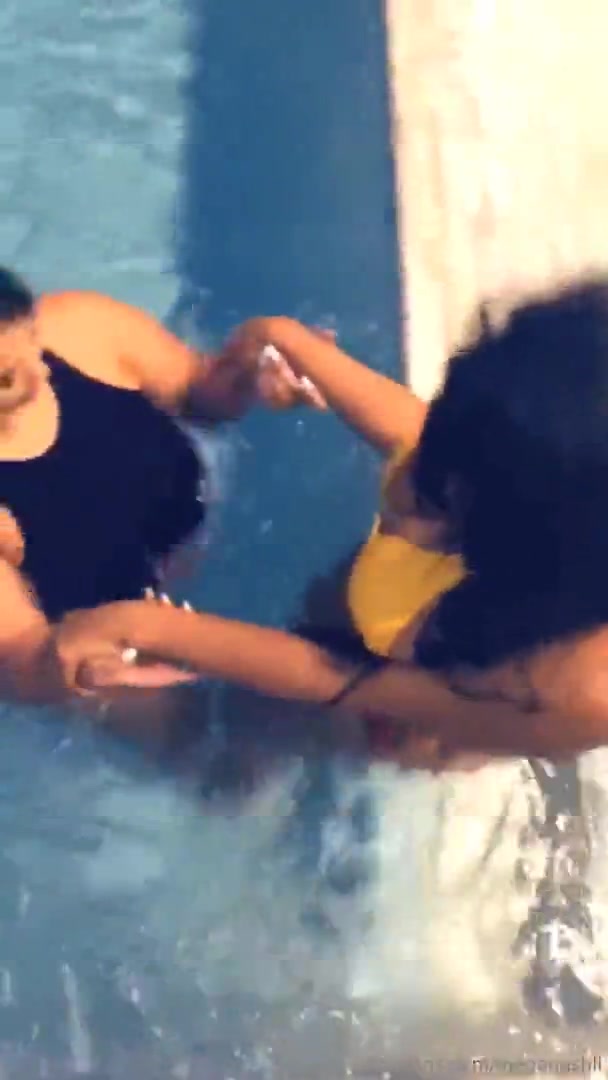 Megan Ashli Me and my Diamond Doll having fun in the pool porn videos