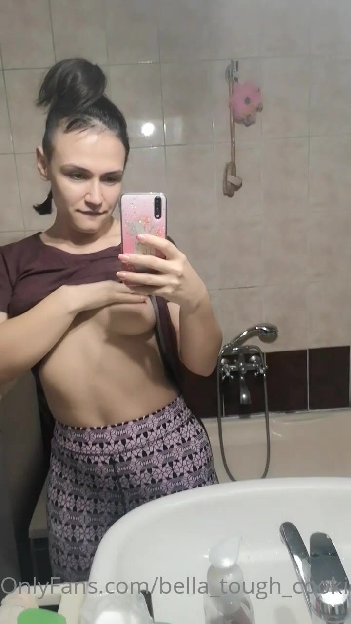 bella tough cookie after cardio shower who wants a peek