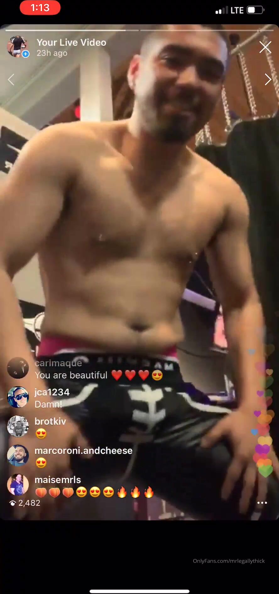 mrlegallythick trying on some sexy cool shorts on ig live back when i had ig showing off my ass yes i onlyfans xxx videos