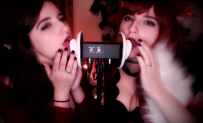 aftynrose asmr twin ear licking & biting babes video xxx