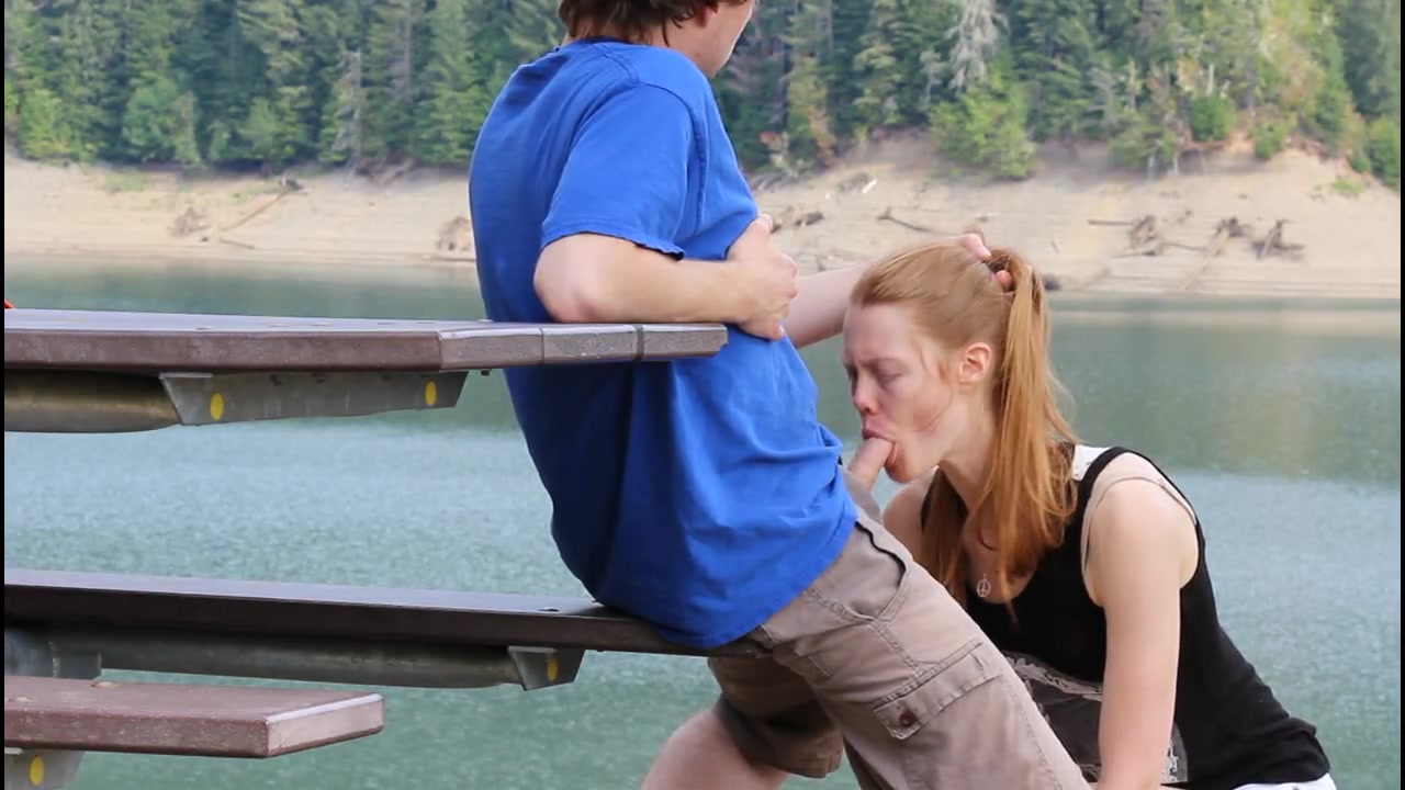 Sexyredfox89 public & BLOW JOB at the lake – outdoor, blow job