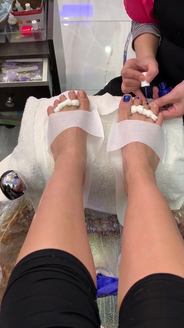 findomchristine fresh dark blue mani pedi xxx onlyfans porn video