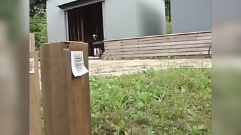 japanese She masturbates naked in a wood warehouse and is surprised by a worker