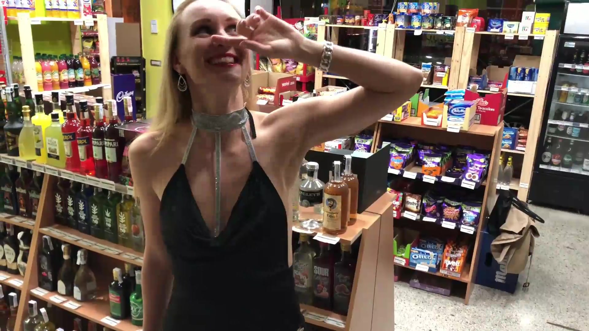 iviroses supermarket partydress flashing highheel xxx porn video